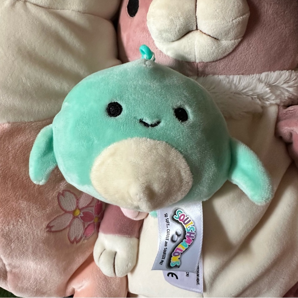Squishmallow Dolphin Clip Keychain Shark